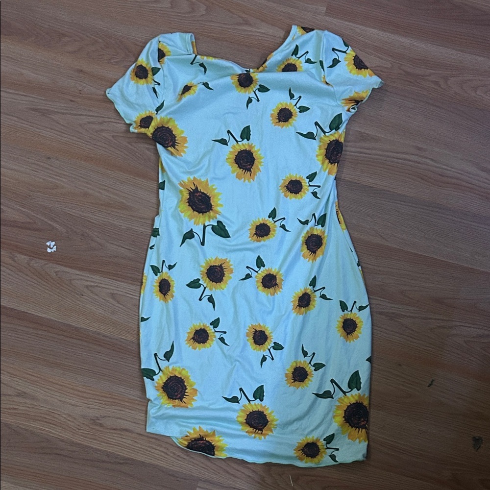 Sunflower Print Dress - Picture 2 of 3